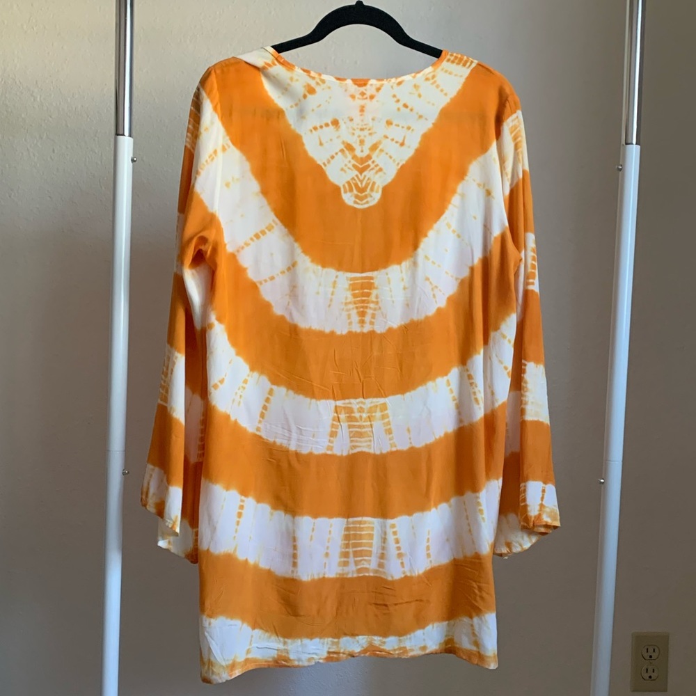 Frankie’s Bikinis (8 days a week) orange tie dye coverup, sz xs - Picture 2 of 4